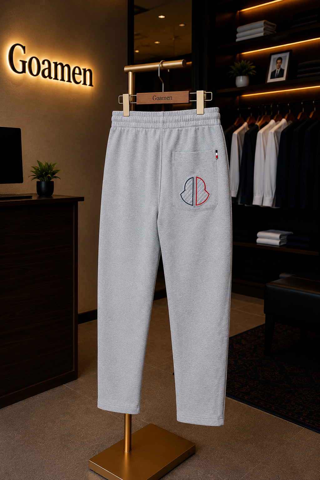 Goamen Heartline Premium Joggers – Light Grey