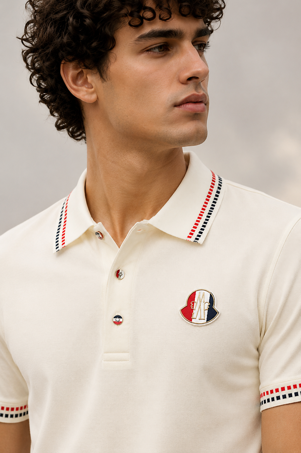 Goamen Prestige Stripe Polo T-Shirt – Ivory White
