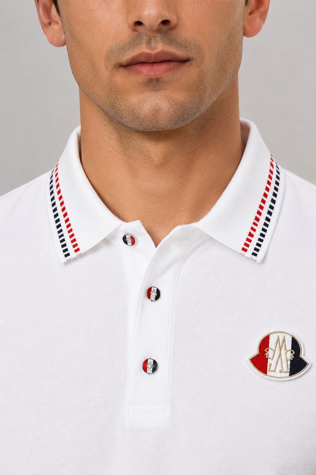 Goamen Prestige Stripe Polo T-Shirt – White