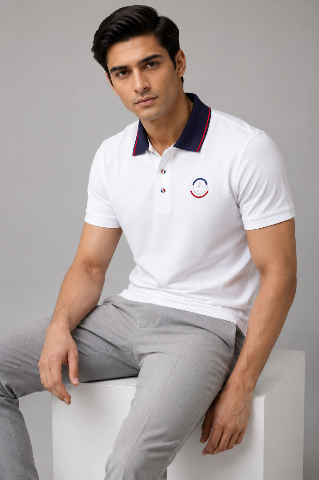 Goamen Riviera Crest Polo – White