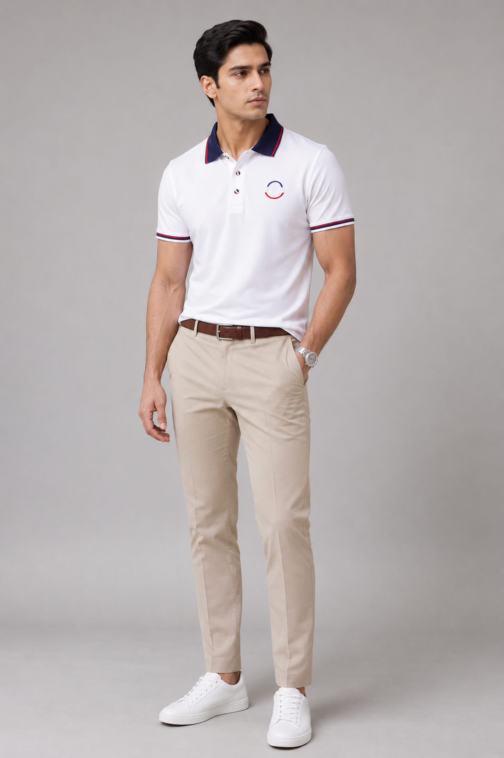 Goamen Riviera Crest Polo – White