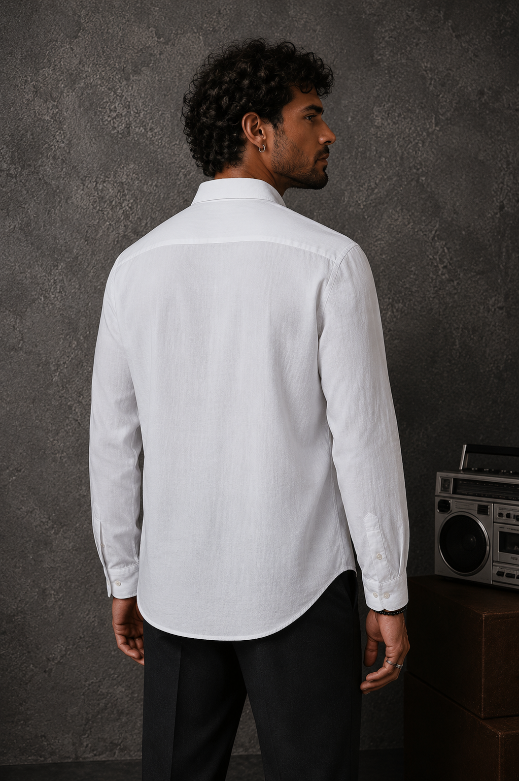 Goamen Nut Squirrel White Linen Shirt
