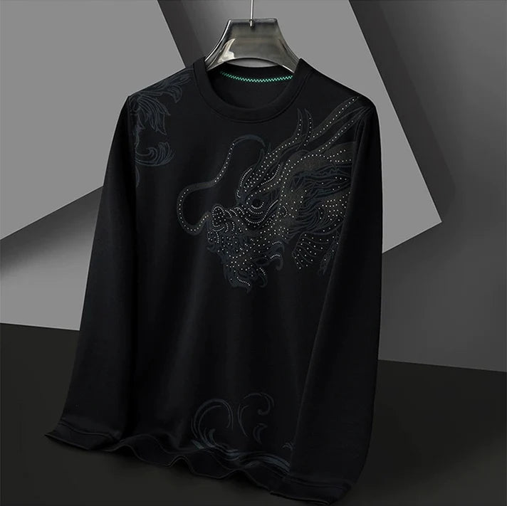 Imperial Dragon Embellished Full Sleeve T-Shirt