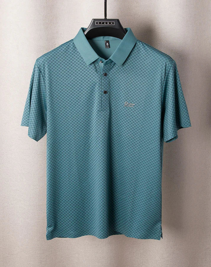 Goamen Men's Premium Textured Jacquard Polo T-Shirt