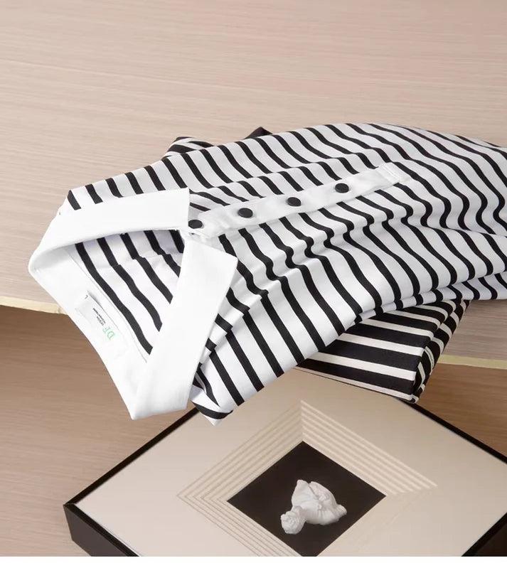 Goamen Men's Premium Striped Polo T-Shirt