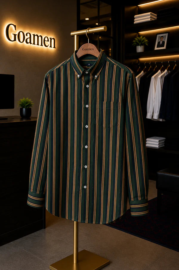 Men's Striped Full Sleeve Shirt - Goamen
