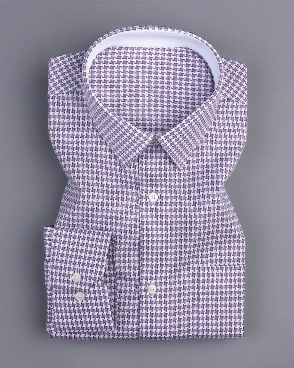 Men's Purple Regular Fit Pure Cotton Shirt - Goamen