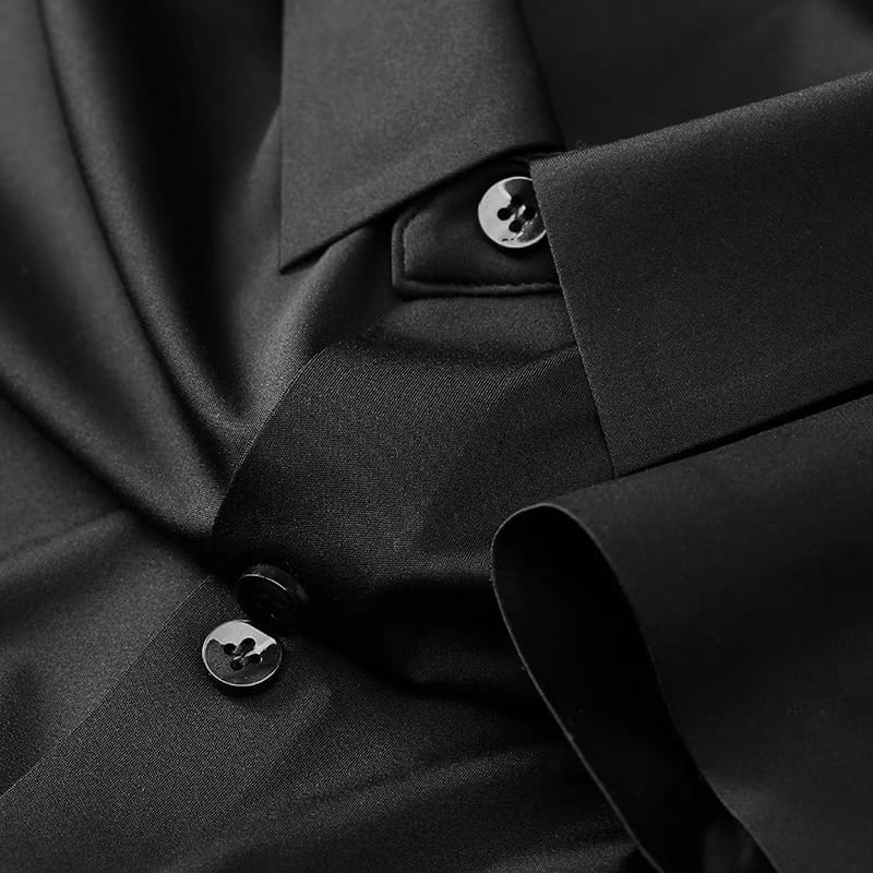 Men's Black Shartin Half Sleeve Shirt - Goamen