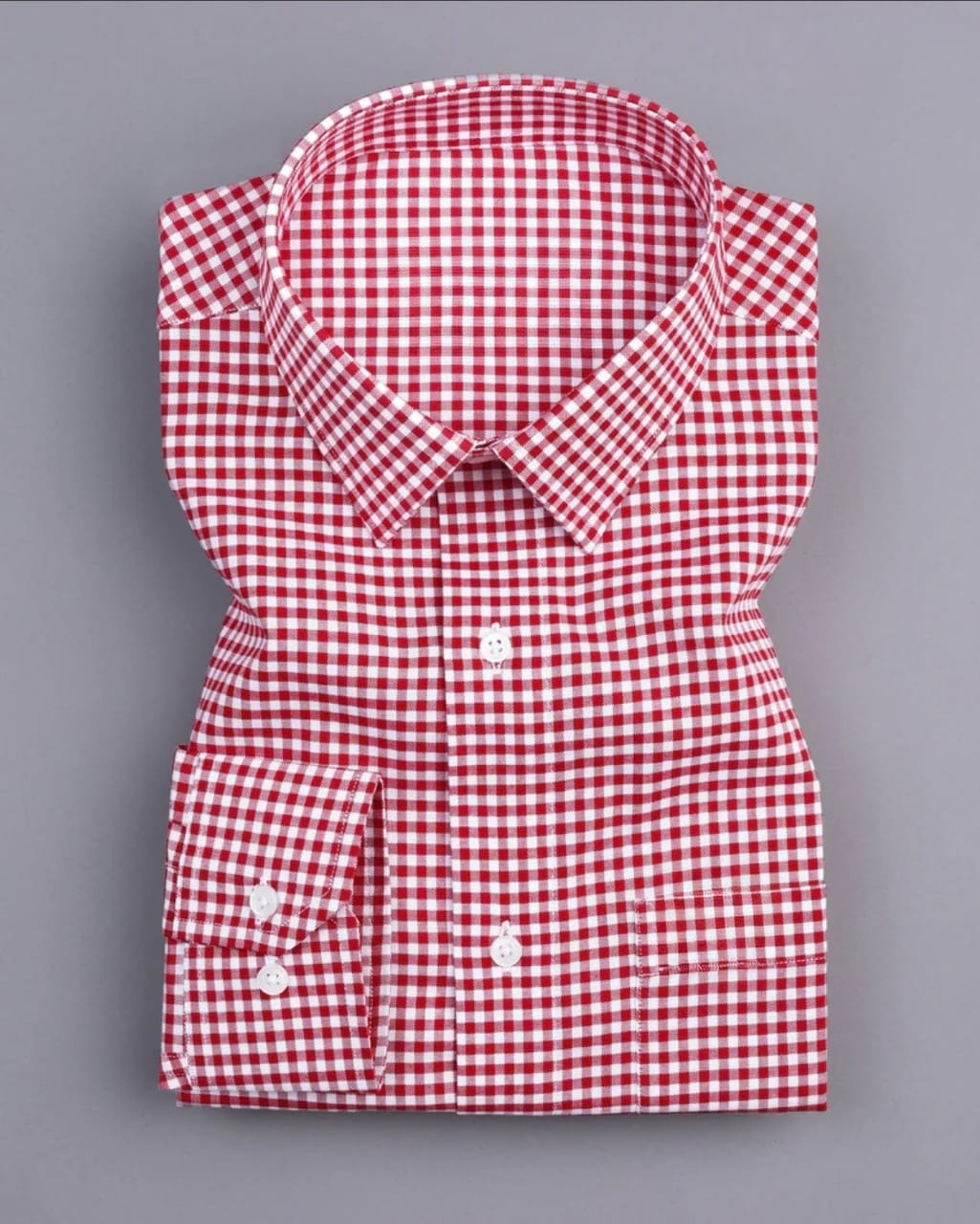 Men's Red Checked Full Sleeve Shirt - Goamen