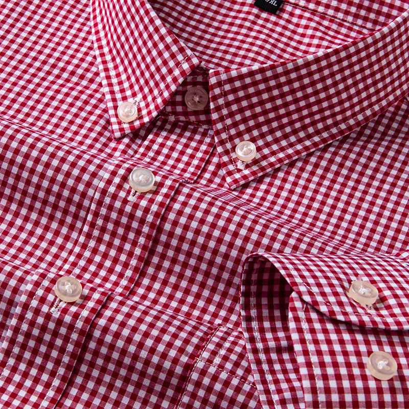 Men's Red Checked Full Sleeve Shirt - Goamen