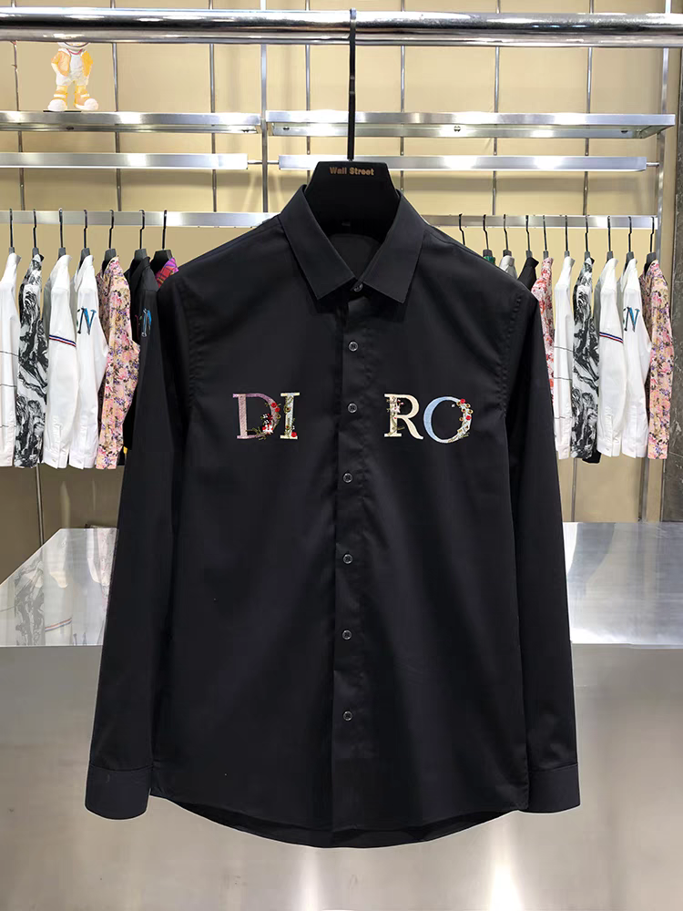 Men's Black Embroidered Logo Shirt - Goamen