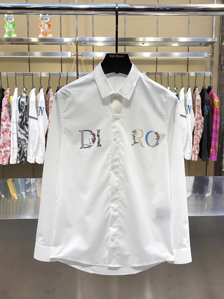 Men's White Embroidered Logo Shirt - Goamen