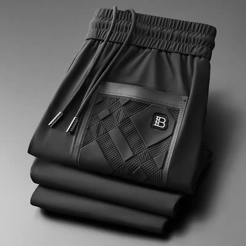 Goamen Black Luxe Embossed Pocket Joggers