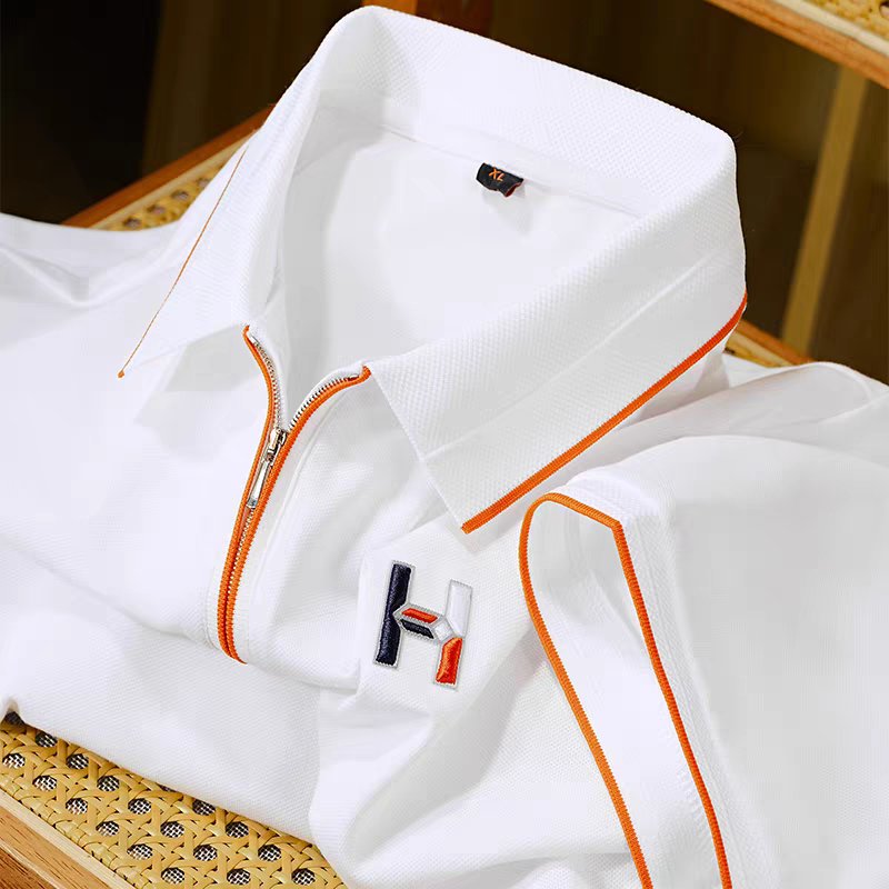 Goamen Premium White Zipper Polo – Elevate Your Everyday Style