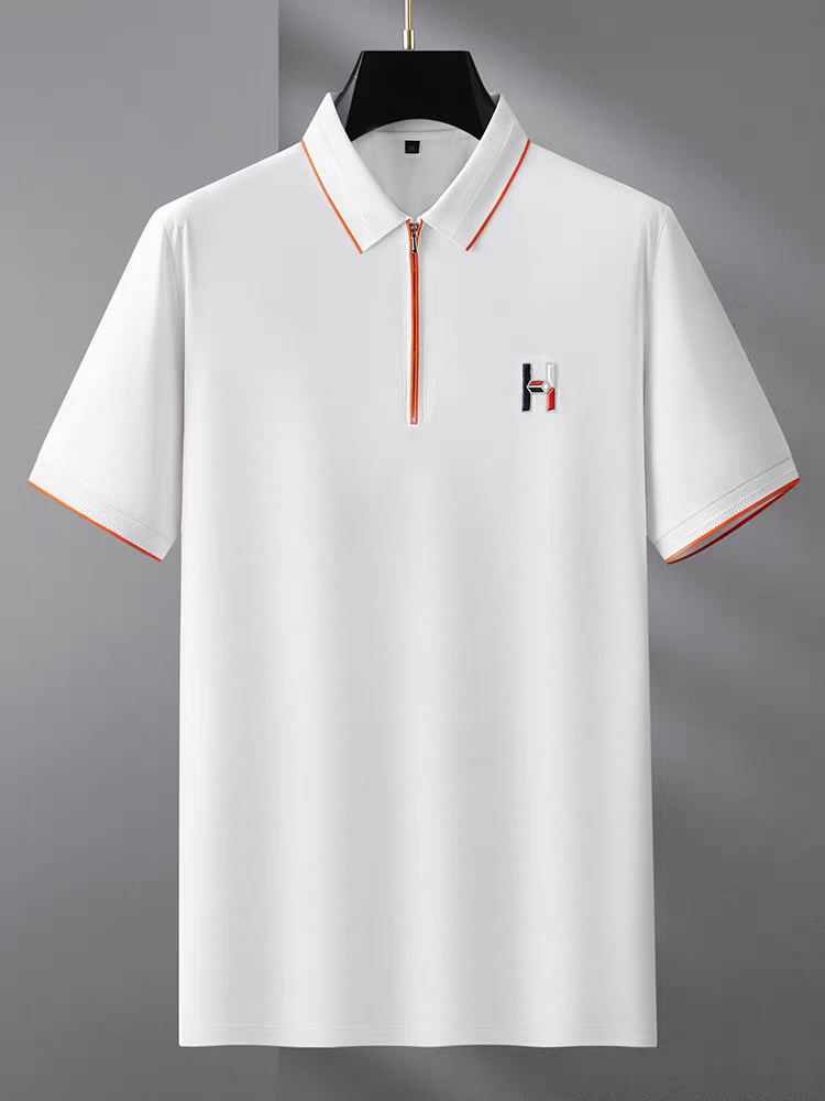 Goamen Premium White Zipper Polo – Elevate Your Everyday Style