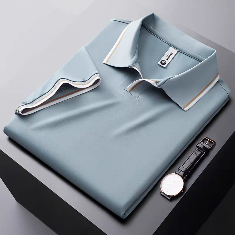 Goamen Premium Light Blue Contrast Collar Polo T-Shirt