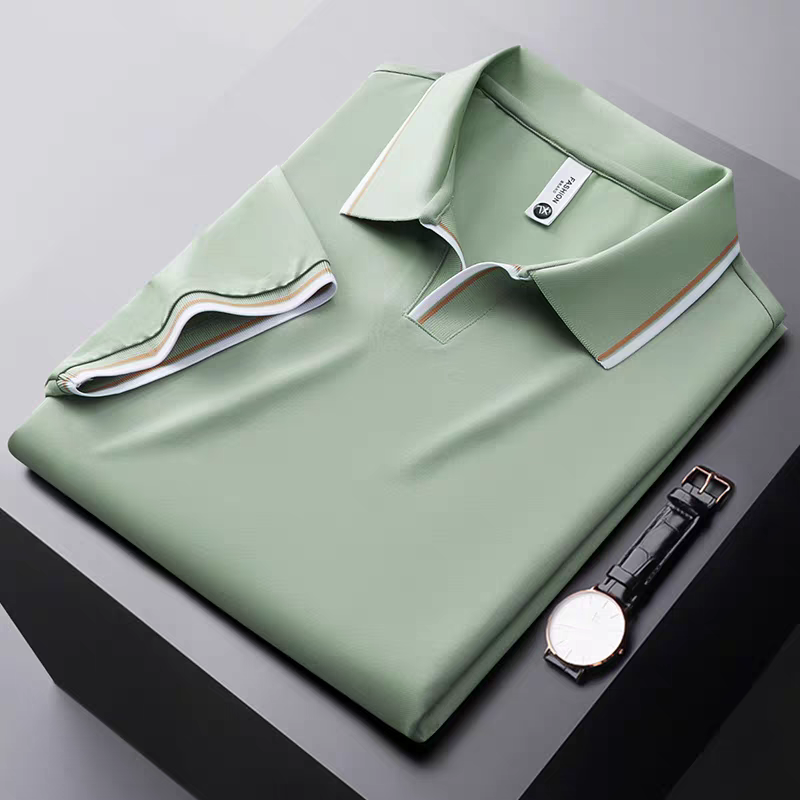 Goamen Premium Sage Green Contrast Collar Polo T-Shirt