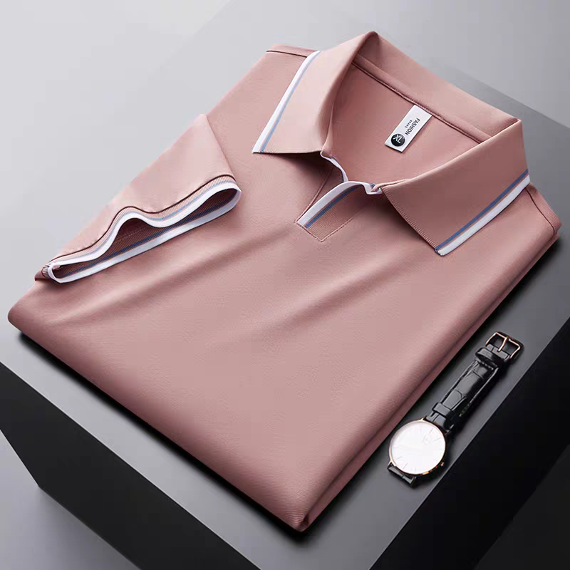 Goamen Premium Dusty Pink Contrast Collar Polo T-Shirt
