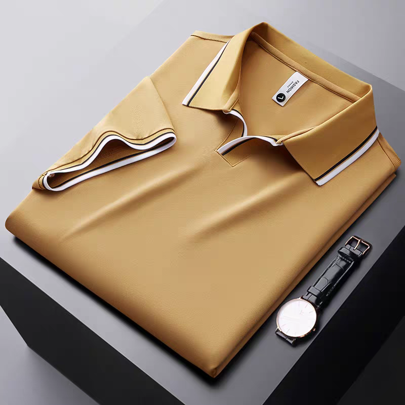 Goamen Premium Mustard Contrast Collar Polo T-Shirt