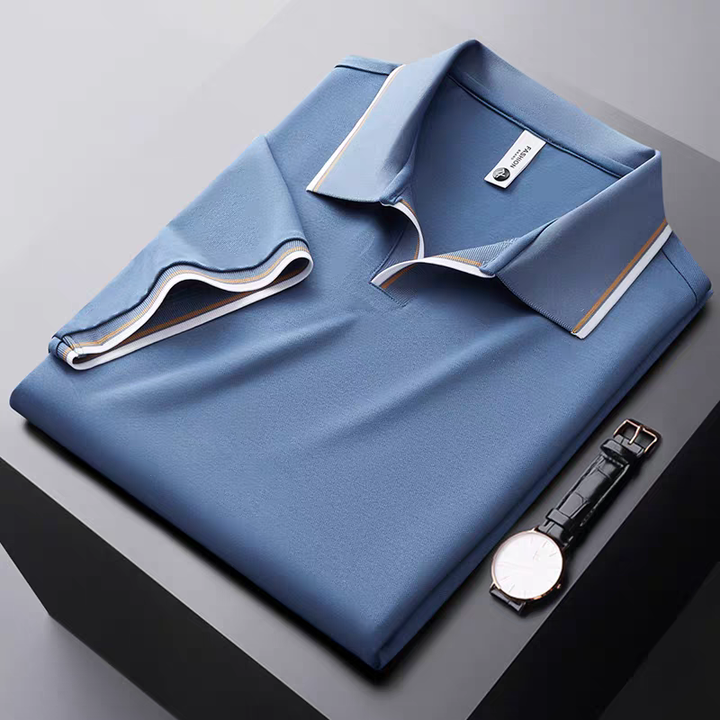 Goamen Premium Classic Blue Contrast Collar Polo T-Shirt