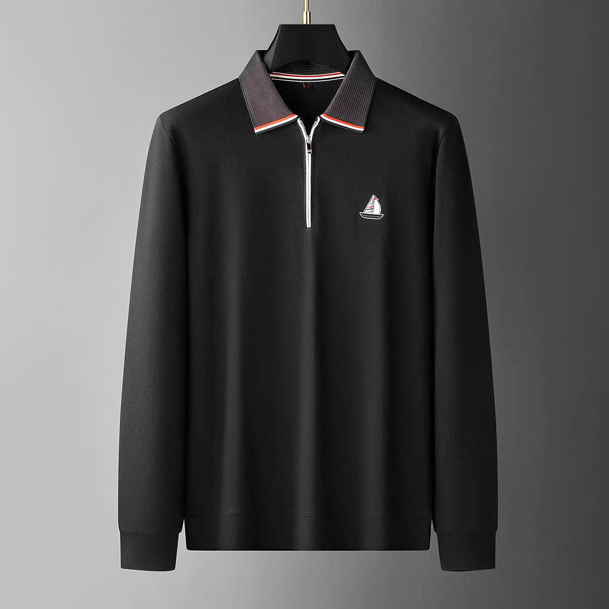 Goamen Voyager Elite Quarter-Zip Polo – Midnight Black