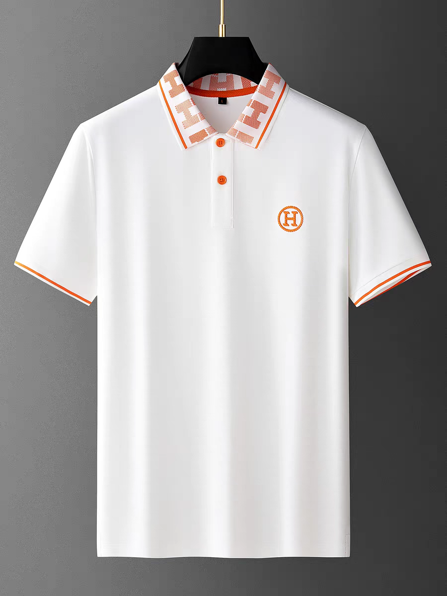 Goamen Signature Monogram Collar Polo T-Shirt – White