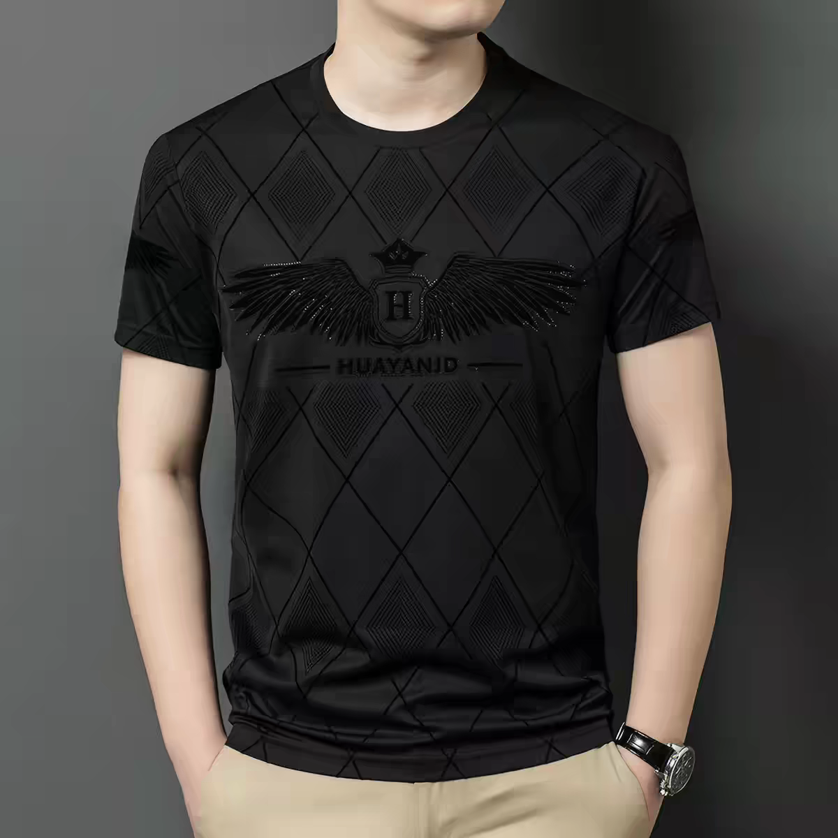 Royal Crest Embellished Printed T-Shirt