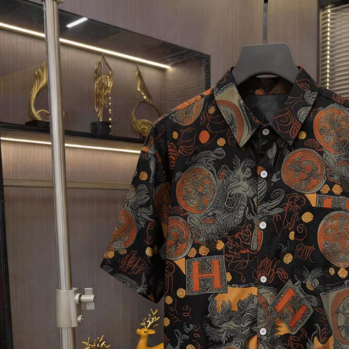 Goamen Imperial Dragon Heritage Printed Half Sleeve Shirt