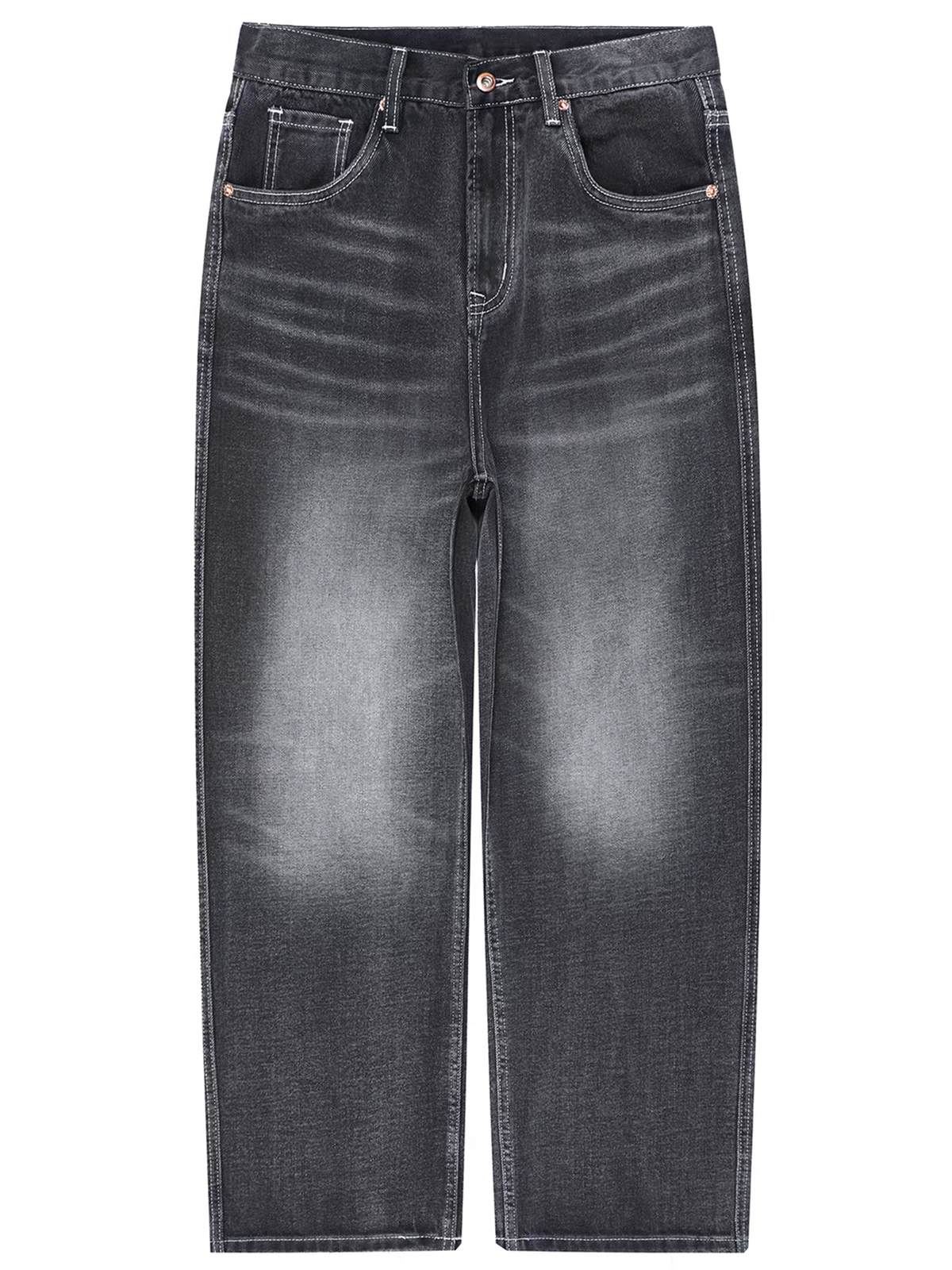 Men’s Black Washed Baggy Fit Denim Jeans