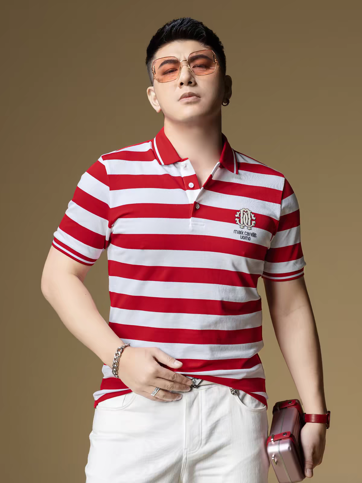 GOAMEN Men's Premium Striped Polo T-Shirt – Short Sleeve Casual Wear