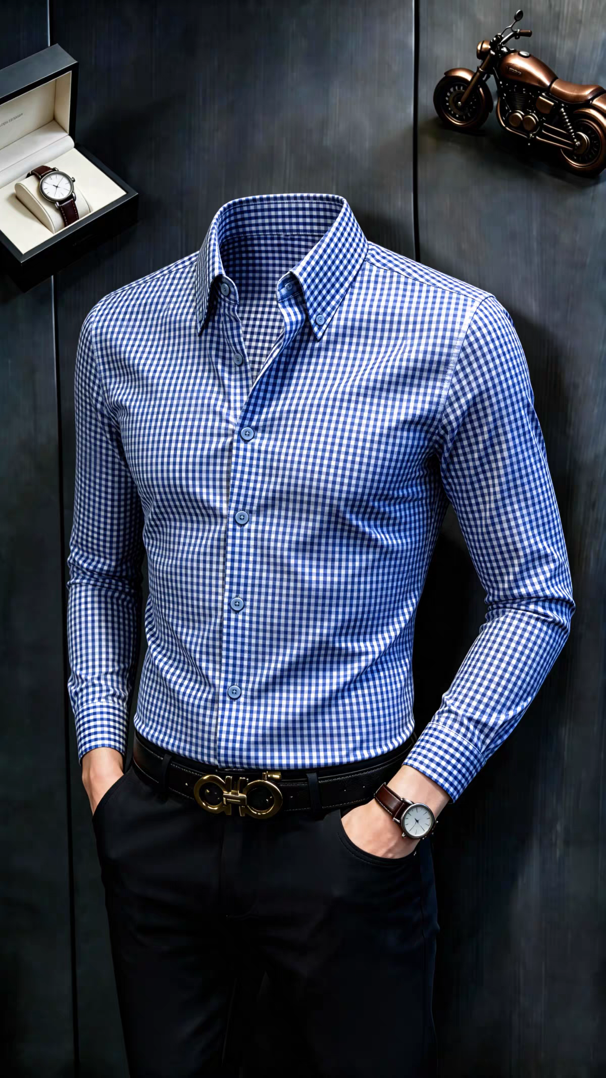 Men's Checked Full Sleeve Shirt - Goamen