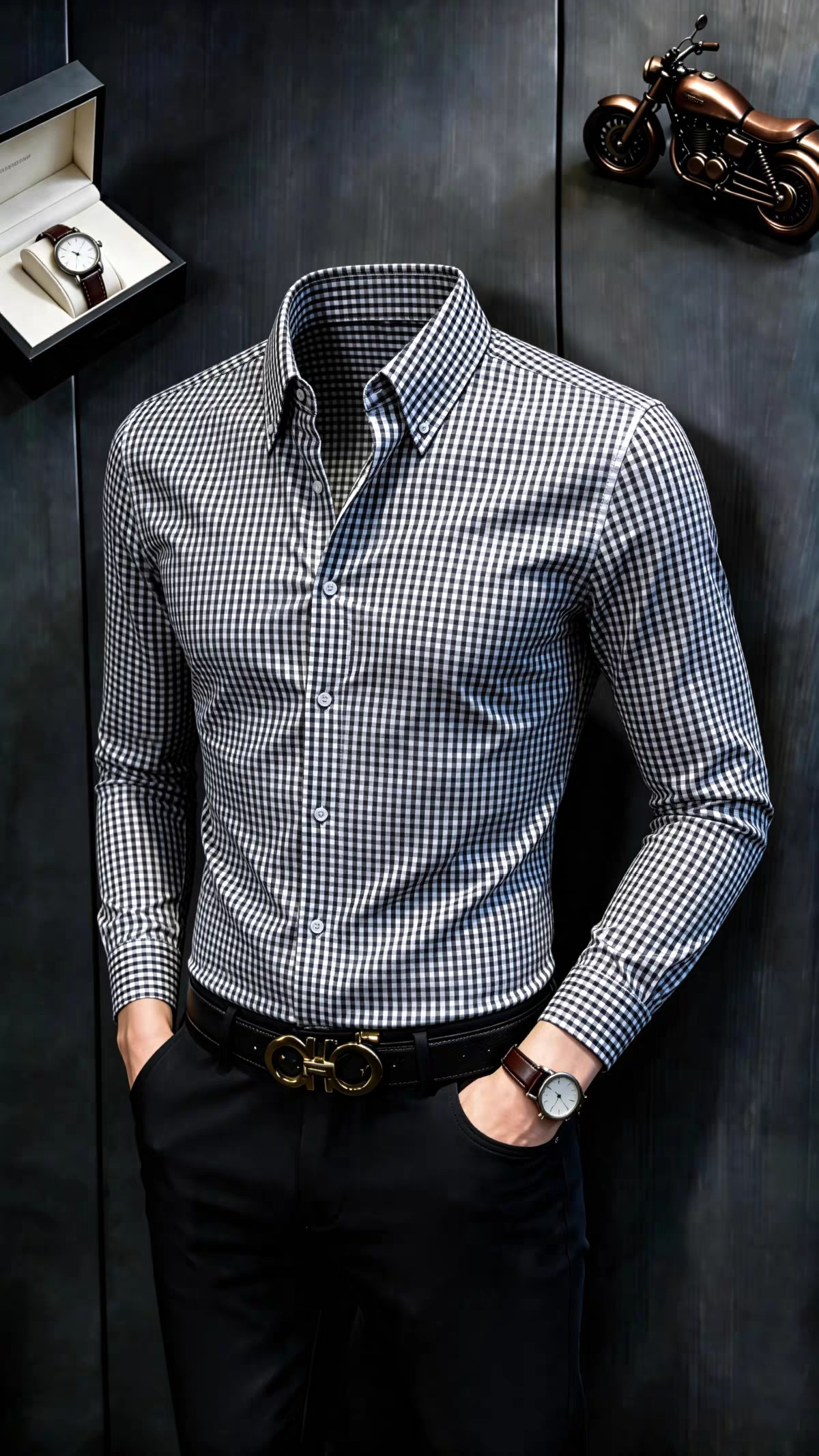 Men's Checked Full Sleeve Shirt - Goamen