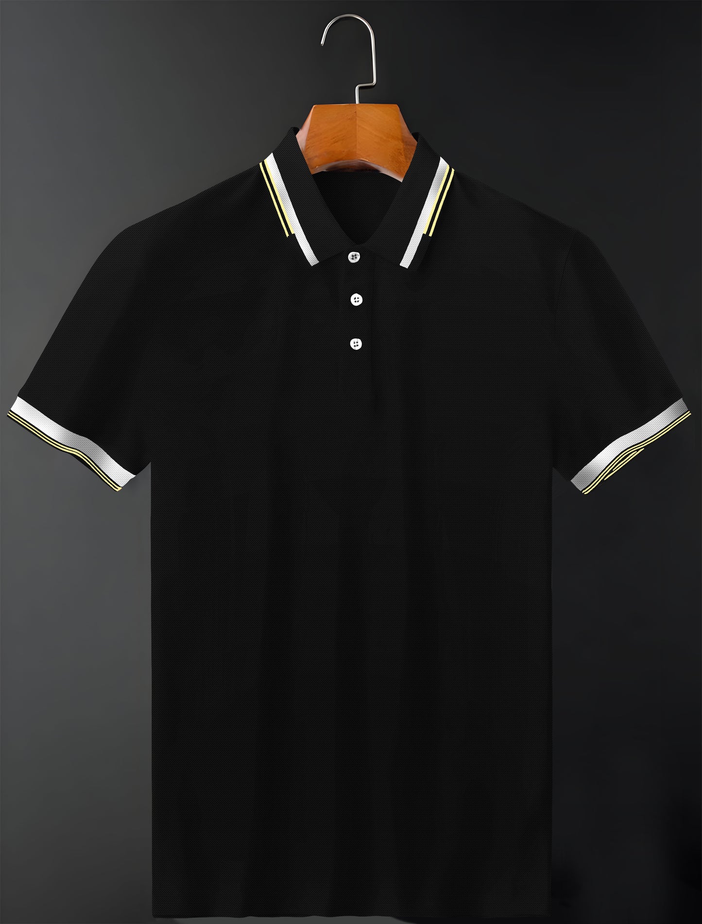 Black Imported Half Sleeve Polo T-Shirt - Goamen