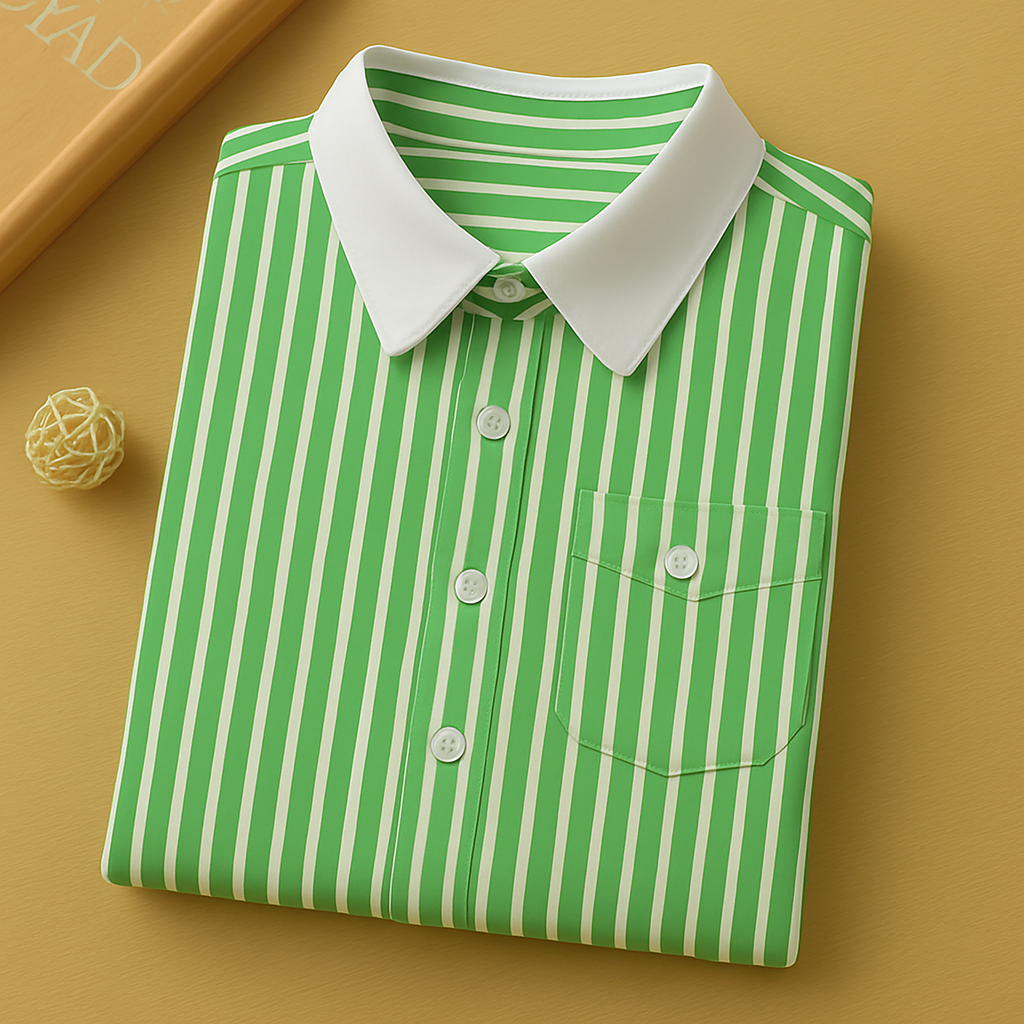 Men's Green Lining Regular Fit Shirt - Goamen