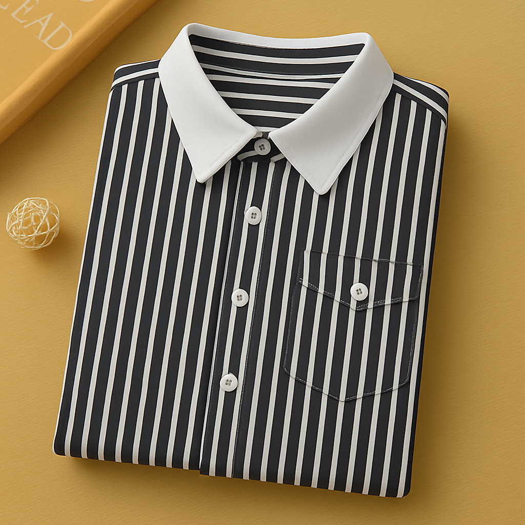 Men's Black Lining Regular Fit Shirt - Goamen