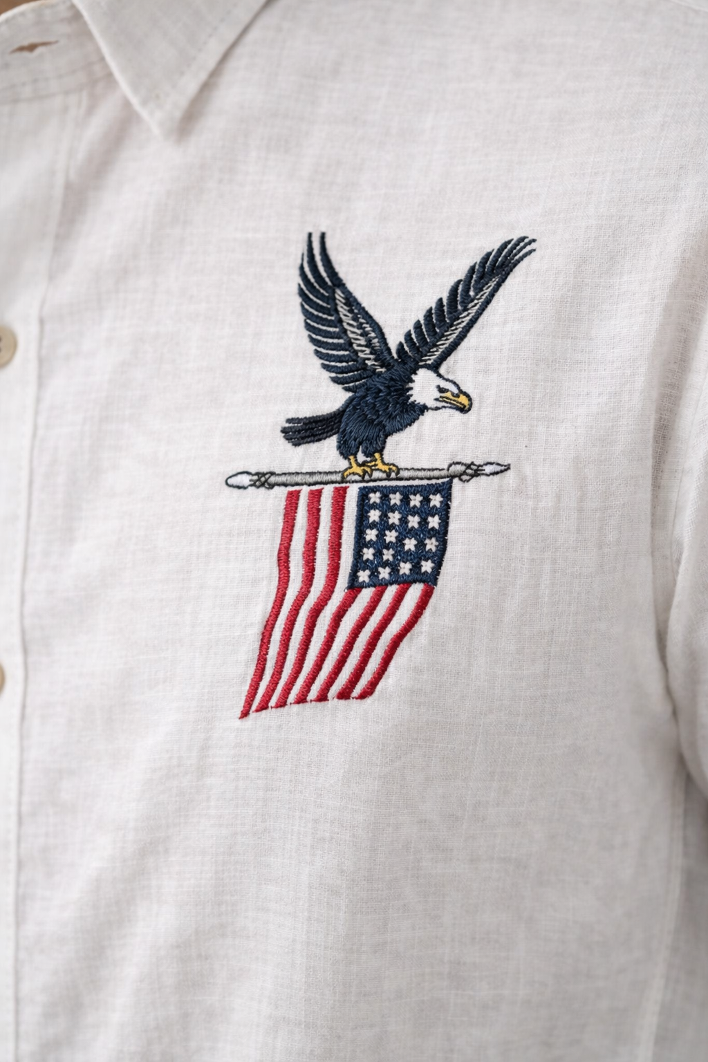 Goamen Riviera Freedom Crest Embroidered White Shirt
