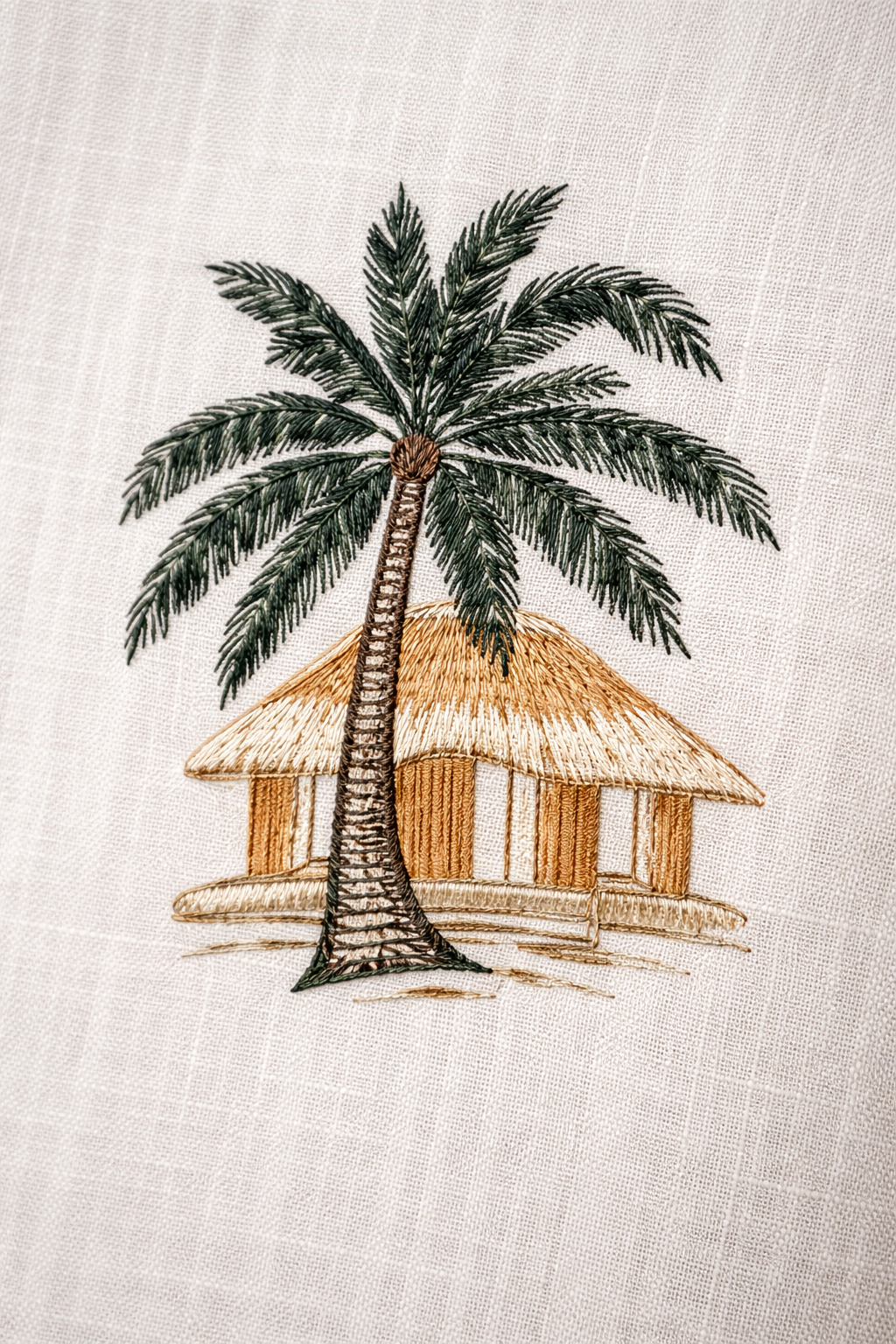 Goamen Riviera Palm Retreat Embroidered White Shirt