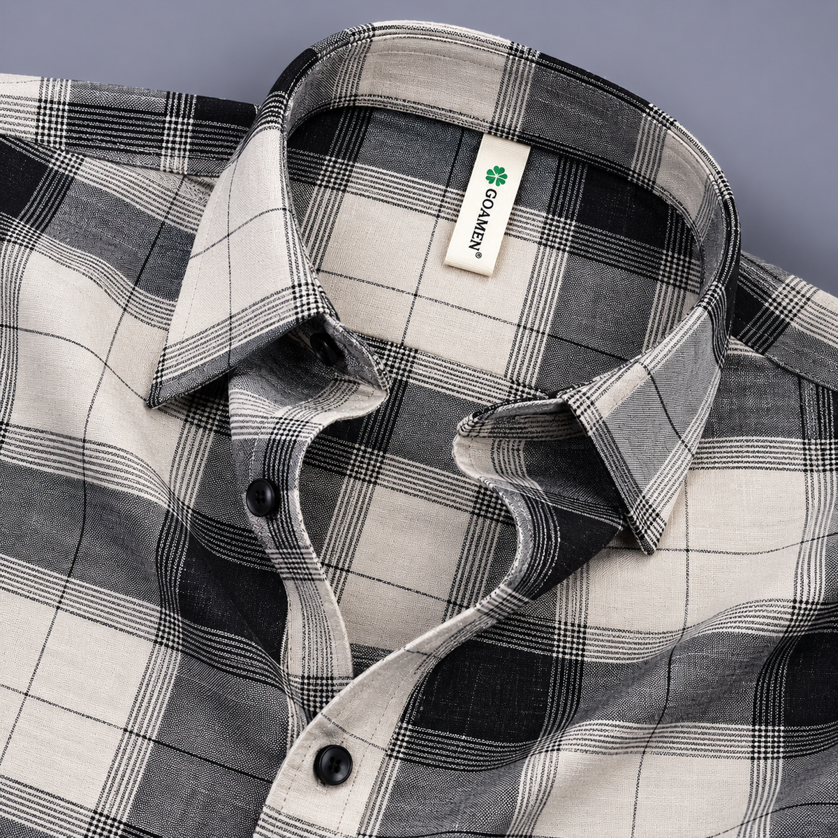 Men’s Black White Classic Checked Full Sleeve Shirt