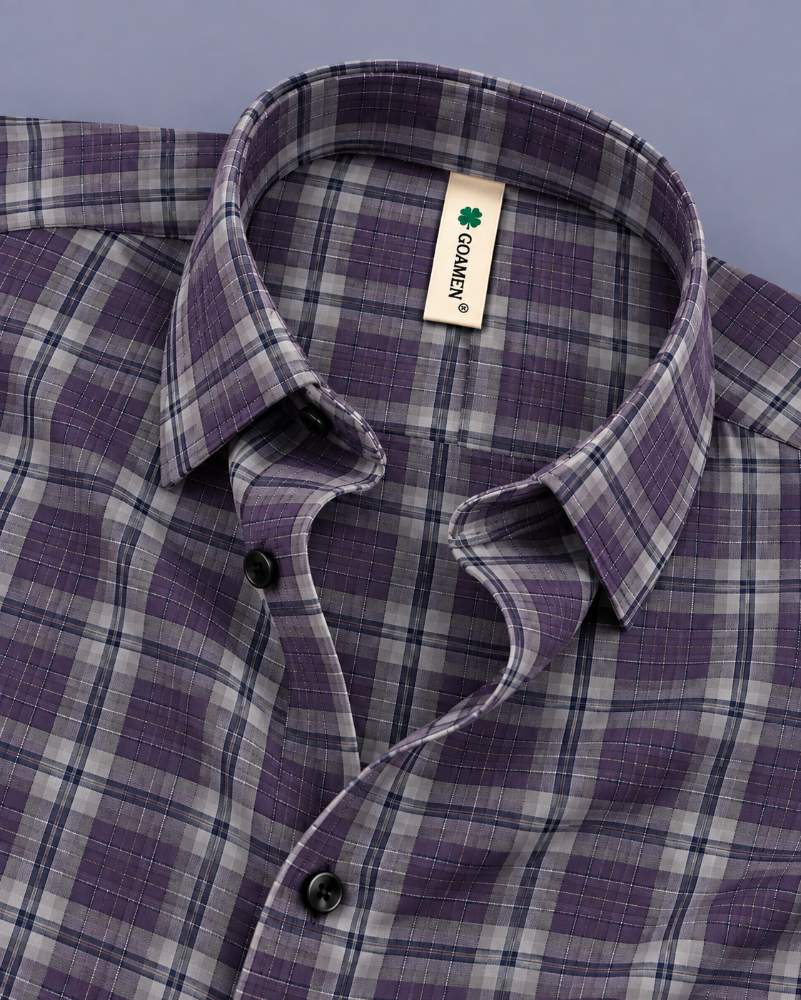 Men’s Royal Purple Grey Checked Full Sleeve Shirt