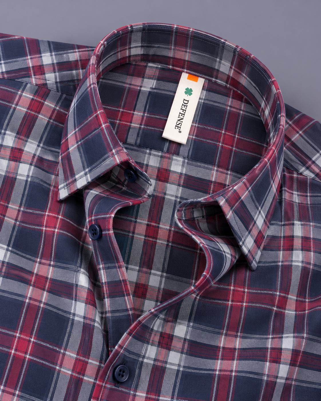 Men’s Navy Blue Red Checked Full Sleeve Shirt