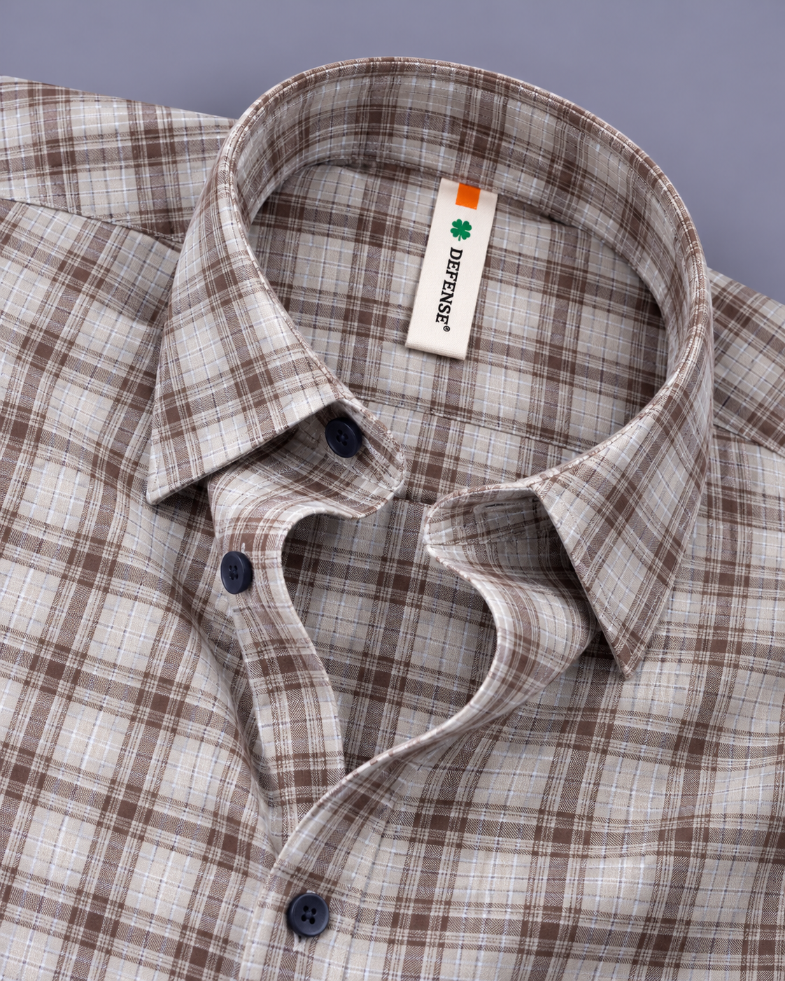 Men’s Beige Brown Classic Checked Full Sleeve Shirt