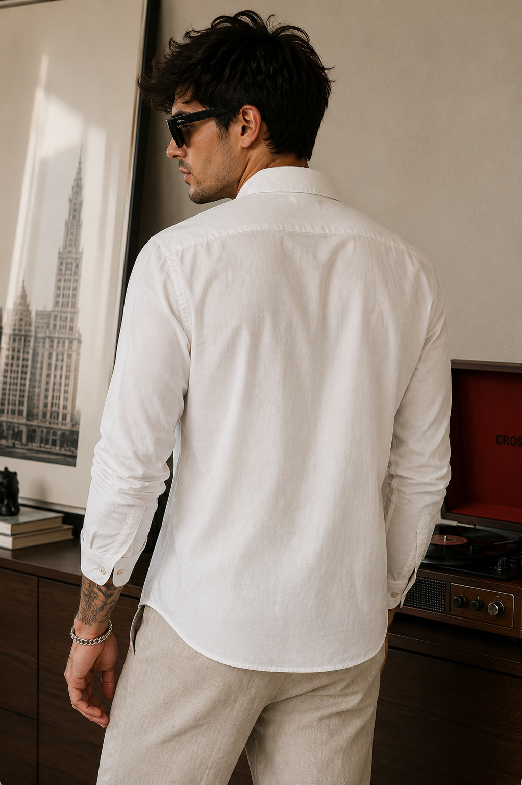 Goamen Riviera Freedom Crest Embroidered White Shirt