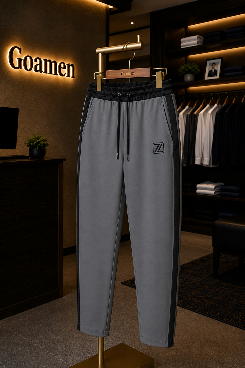 Goamen Grey & Black Joggers – Smart, Stylish & Comfortable