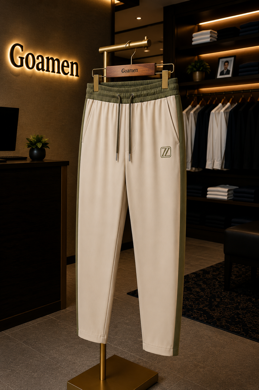 Goamen Beige & Olive Joggers – Premium Comfort & Style