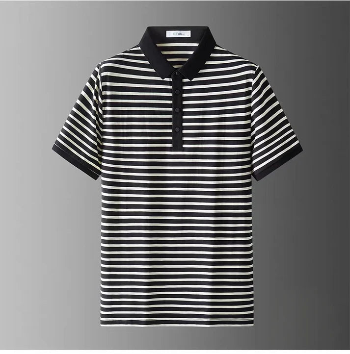 Goamen Men's Premium Striped Polo T-Shirt