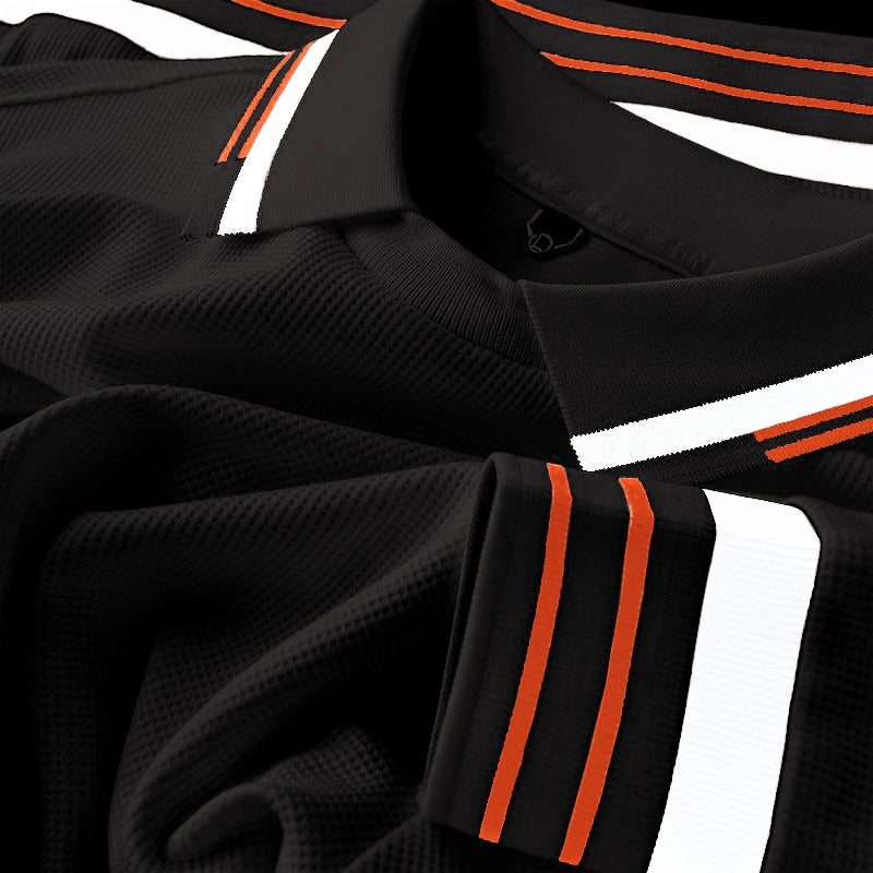 Men's Black Imported Full Sleeve Polo T-Shirt - Goamen