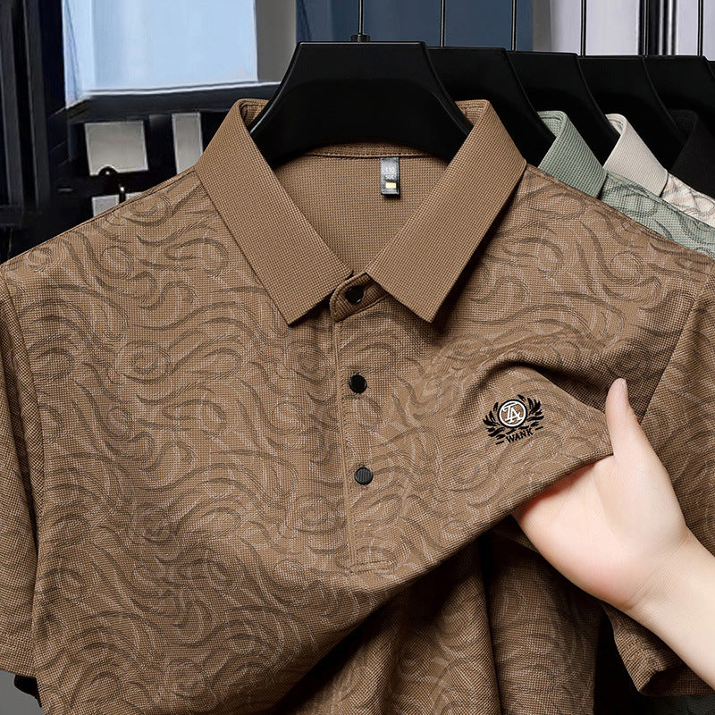 Goamen Textured Brown Polo T-Shirt – Classic Style, Modern Comfort