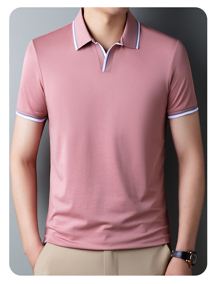 Light Pink Imported Fabric Half Sleeve T-Shirt - Goamen