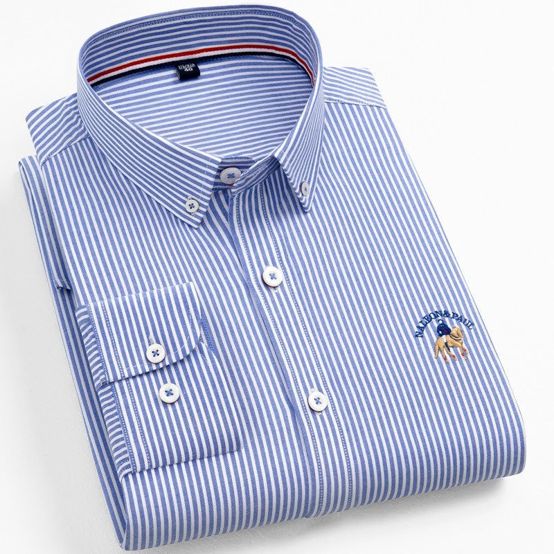 Men's Classic Logo Navy Lining Half Sleeve Shirt - Goamen
