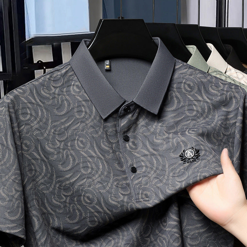 Goamen Textured Grey Polo T-Shirt – Timeless & Versatile Style